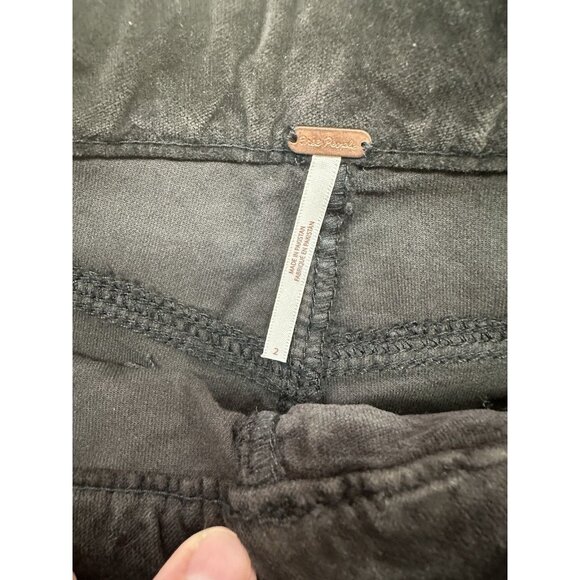 Free People Dark Brown Velvet Pants Sz 2 Women’s High Rise Straight Leg Boho NWT - Picture 2 of 8
